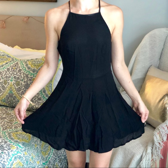 backless fit and flare dress